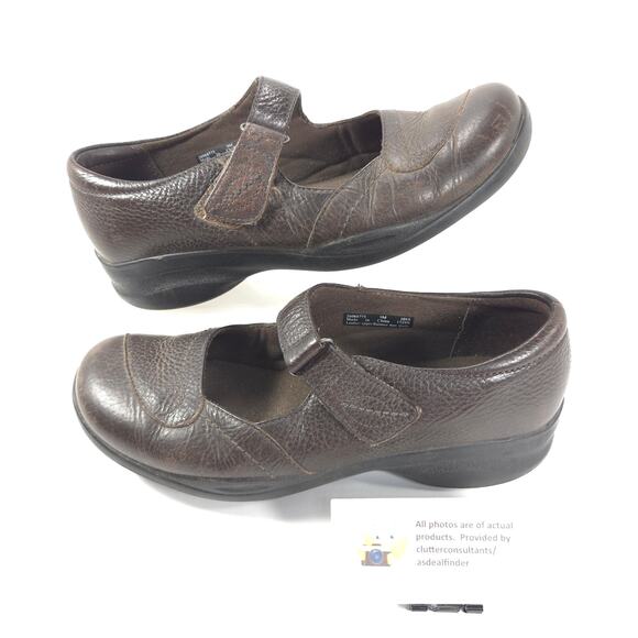 Clarks Leather Casual Slip On Mary Jane Womens Size 9 26068773 Brown - Picture 5 of 9